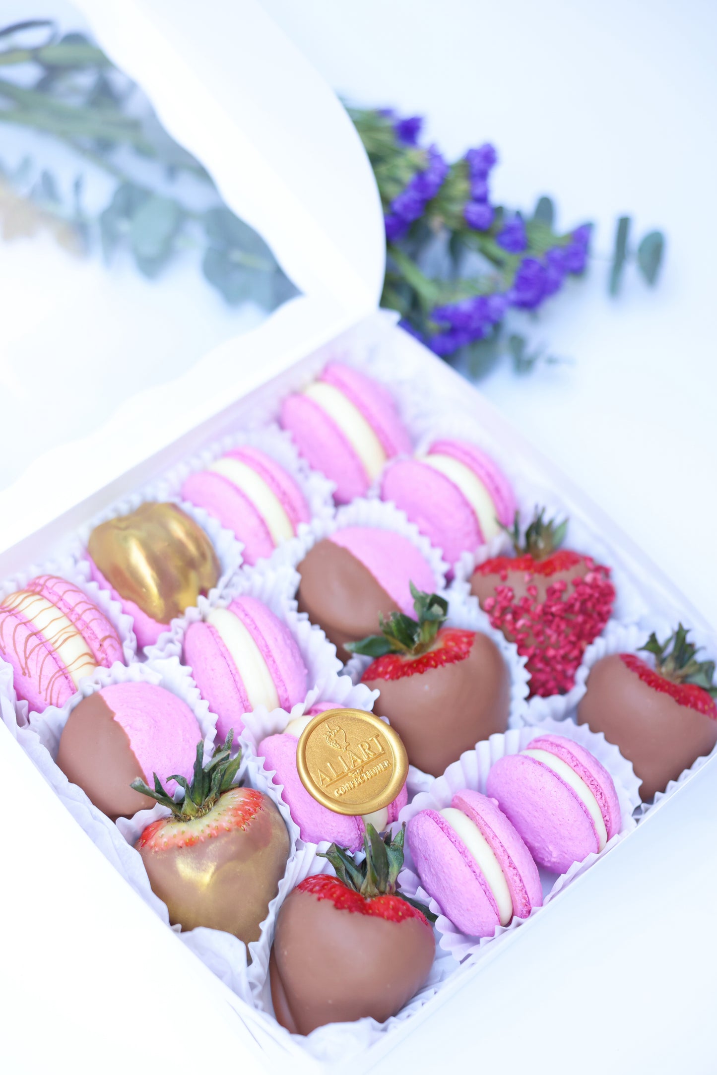 Passion Fruit Macarons and Choco Strawberries