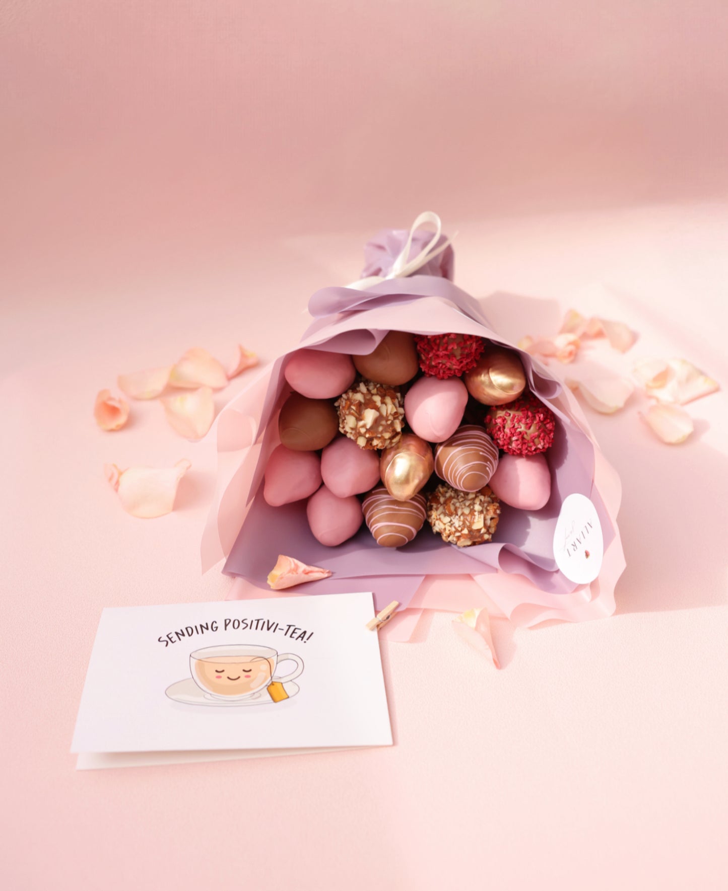 Ramo de fresas cubiertas de chocolate belga + Tarjeta de felicitación