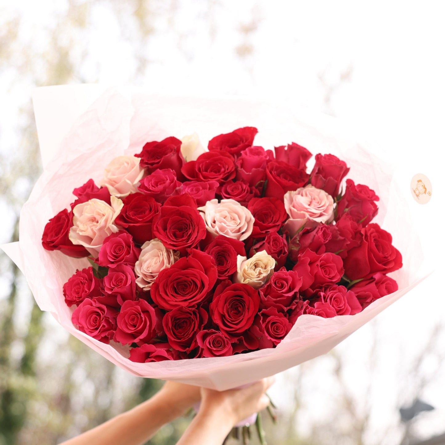 Elegant bouquet of fresh roses – a perfect gift for any occasion. Beautifully arranged with vibrant colors, this bouquet symbolizes love, admiration, and gratitude. Perfect for birthdays, anniversaries, or just to brighten someone's day!