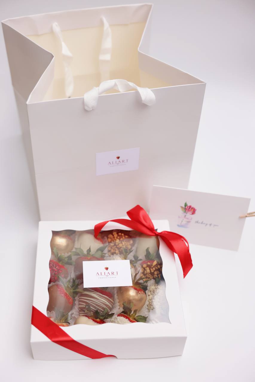 Indulge in luxury with our box of decadent chocolate-covered strawberries. Each luscious strawberry is dipped in rich, velvety chocolate, making it the perfect gift for any occasion. Order now to treat yourself or someone special to this irresistible delight!