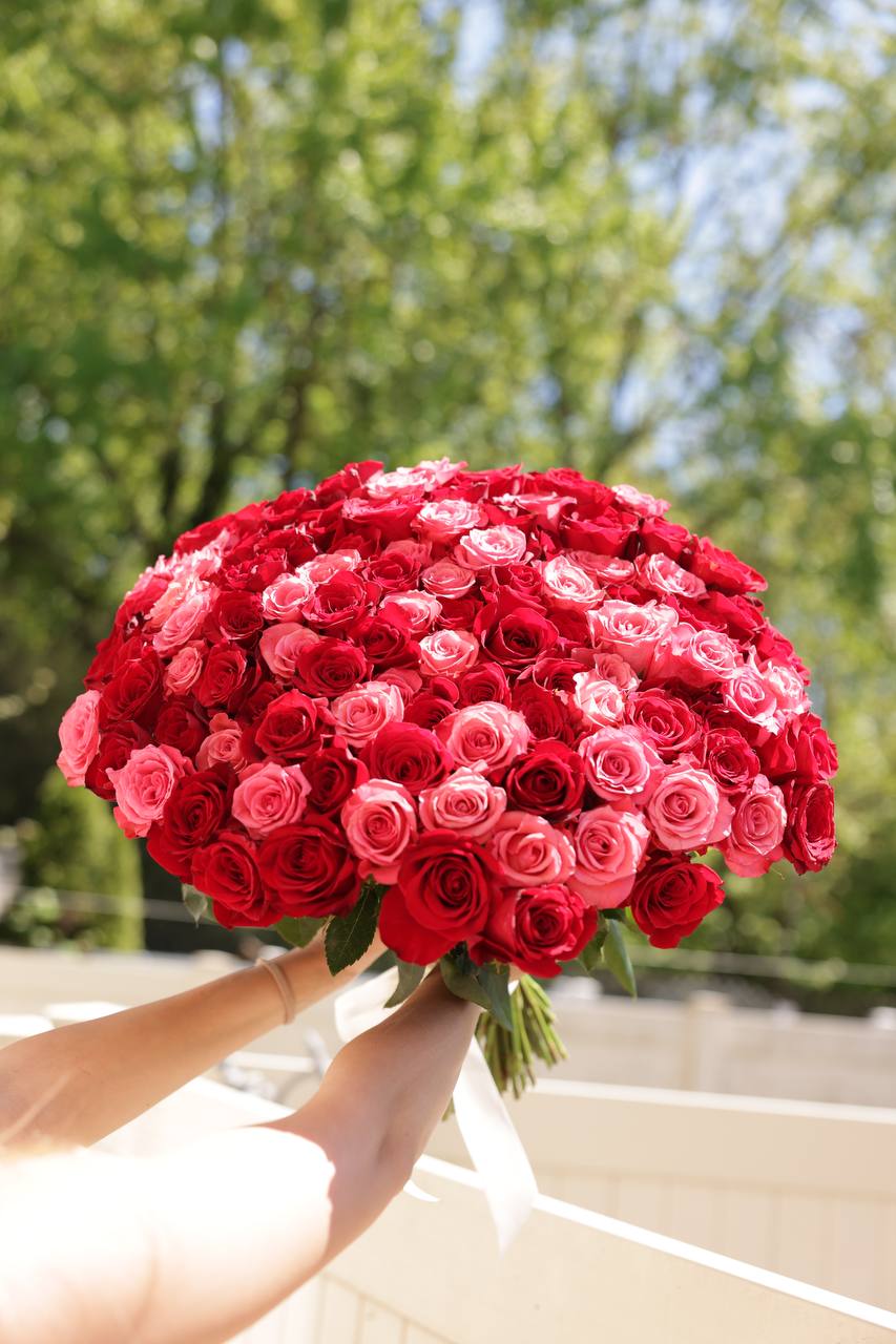 Captivate hearts with our breathtaking 101 roses bouquet. Perfectly arranged with lush, vibrant roses, this bouquet is an unforgettable gesture of love and elegance. Order now to make a grand impression!