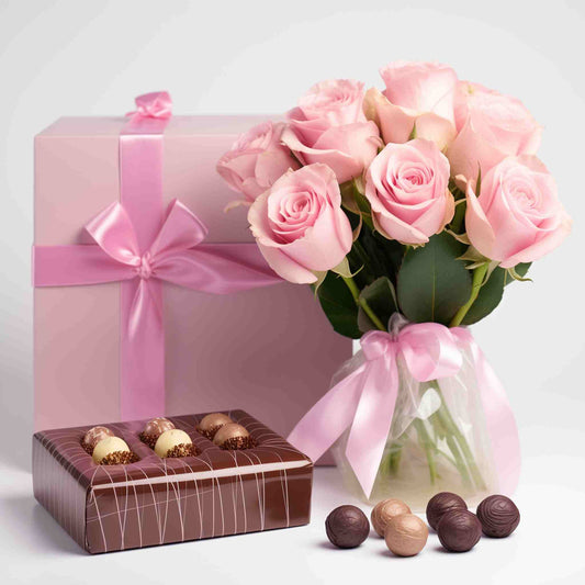 Flowers and chocolate bouquet