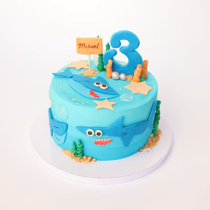 Custom Baby Shark Birthday Cake