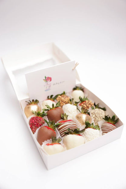 Belgian chocolate strawberries assortment
