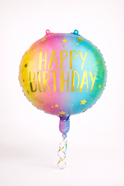 Luxury Happy Birthday helium balloon with same-day delivery in NYC & NJ. Perfect add-on for dessert gifts, strawberries, cakes and bouquets.