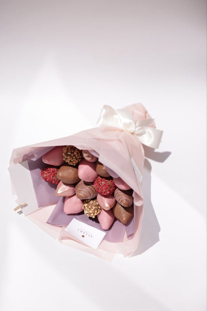 fresh strawberry bouquet with Belgian chocolate
