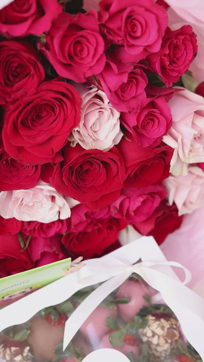 roses and chocolate dipped strawberries New York delivery
