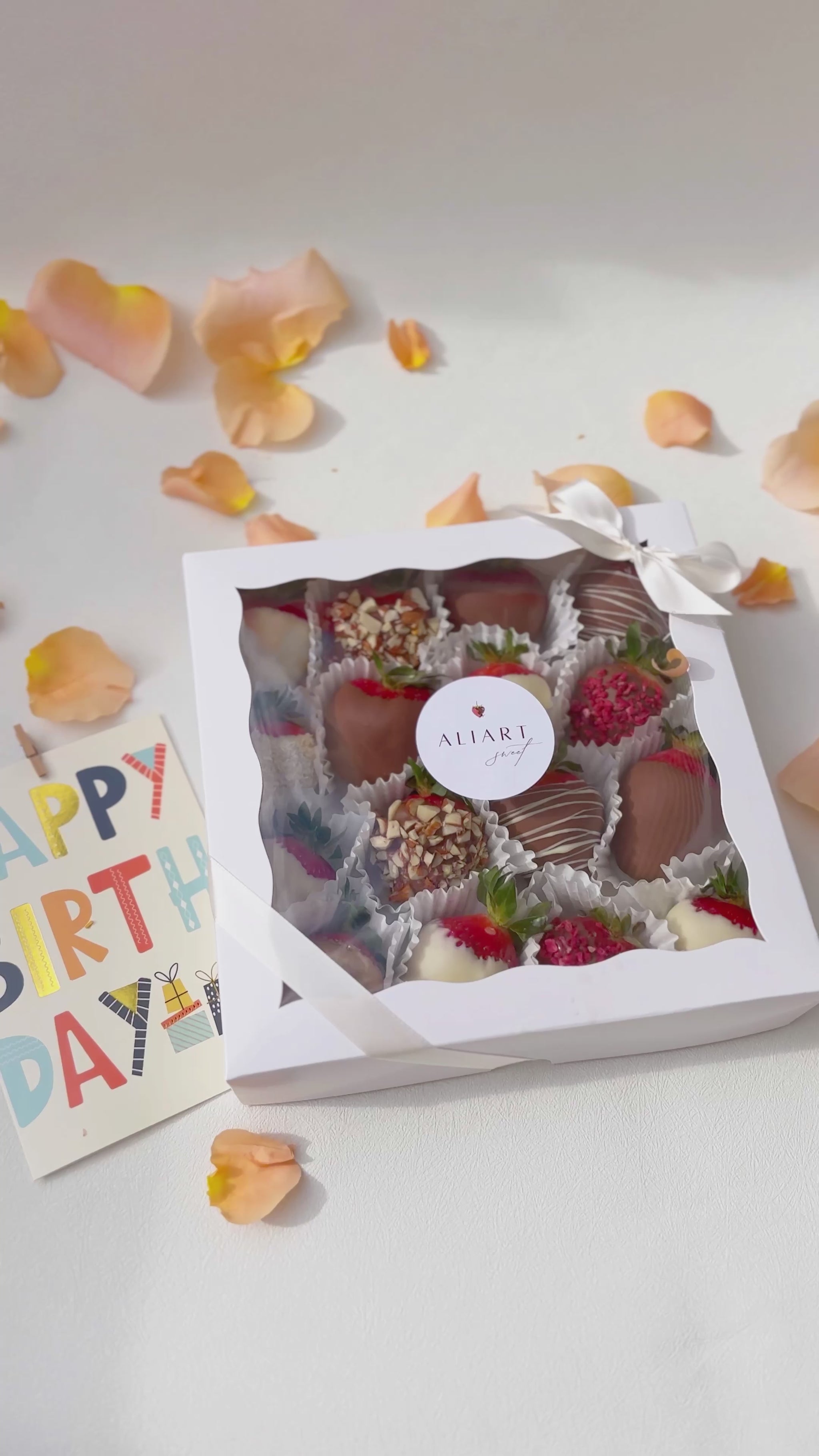 Indulge in luxury with our box of decadent chocolate-covered strawberries. Each luscious strawberry is dipped in rich, velvety chocolate, making it the perfect gift for any occasion. Order now to treat yourself or someone special to this irresistible delight!