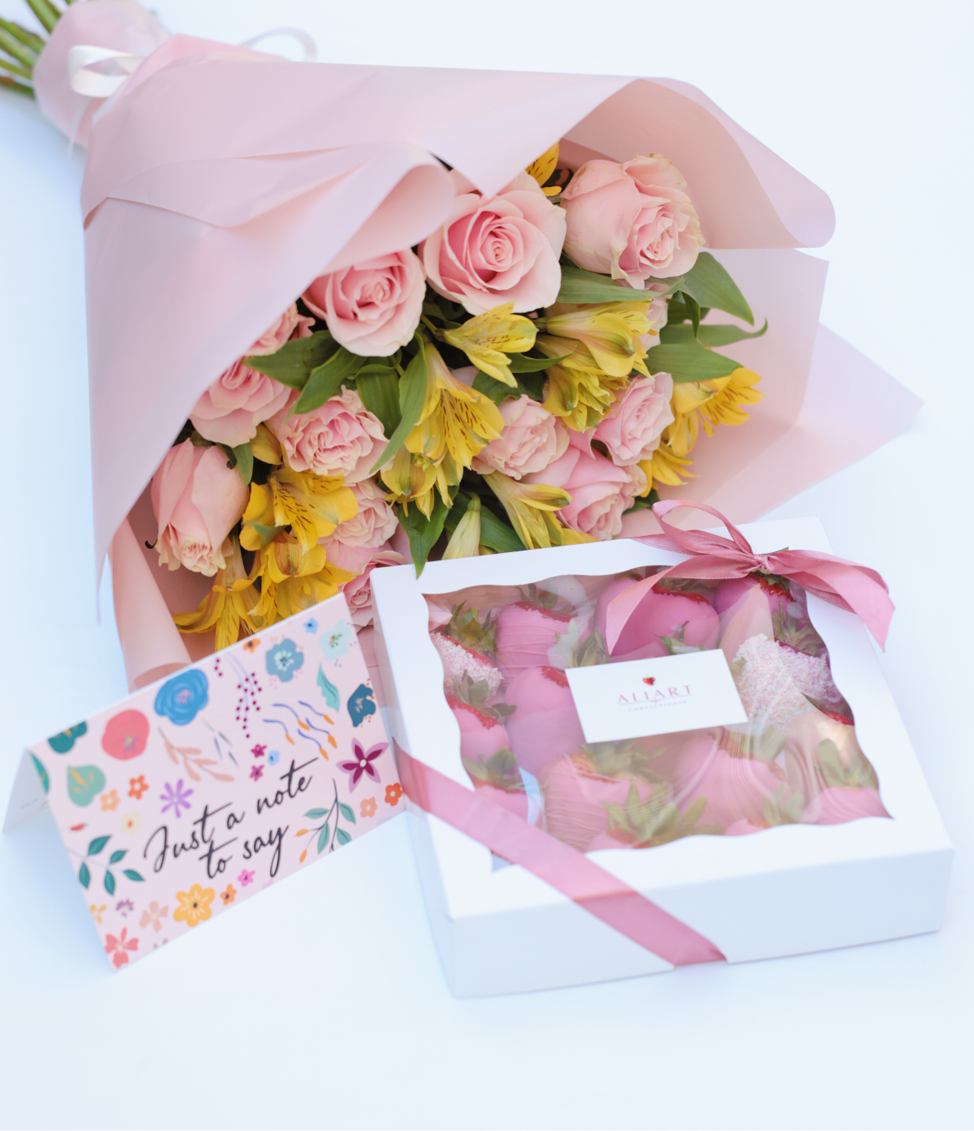romantic floral and chocolate gift New York
